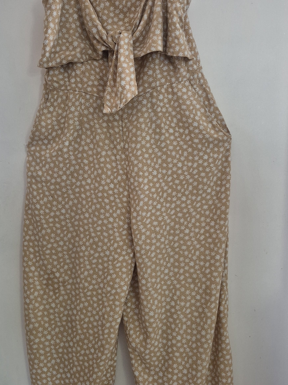 Simons Twik Beige Dress with White Daisy Print, Small